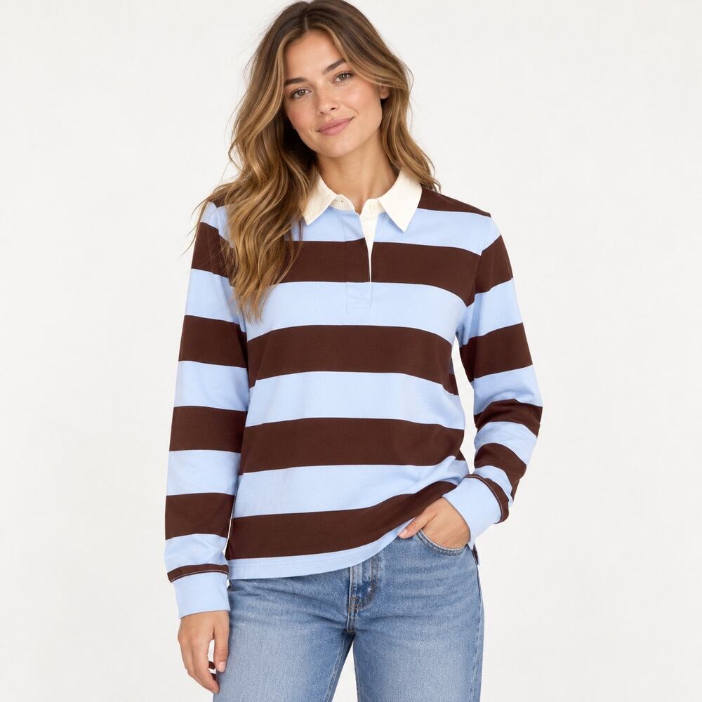 J.Crew Premium Weight Classic Rugby Stripe Shirt Size Small NWT